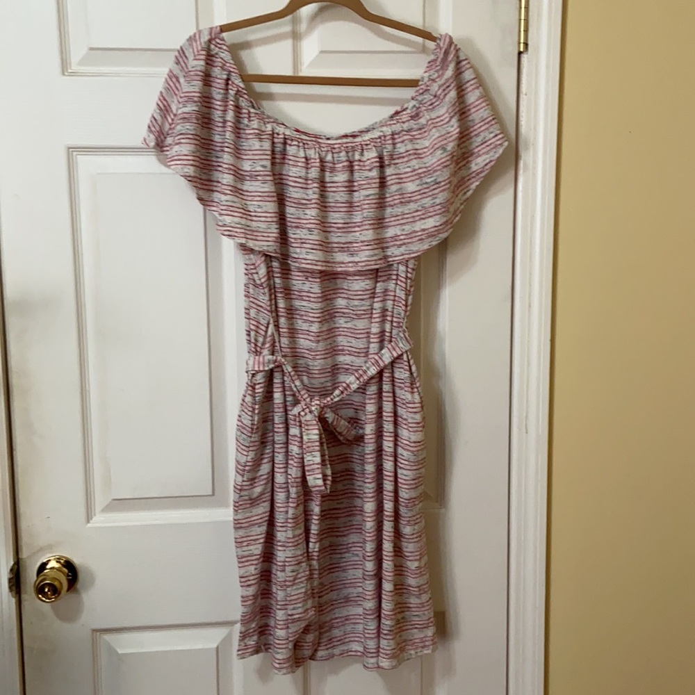 Striped Multi-Way Off-The-Shoulder Short Dress